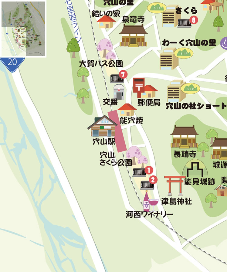 穴山ふれあいマップ 詳細画像 周辺地図